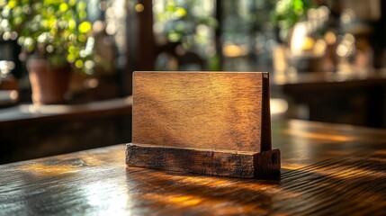 Blank Wooden Menu Stand