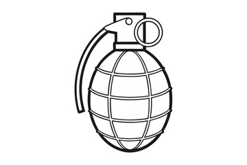 Hand Grenade Vector Illustration Detailed Line Drawing Design
