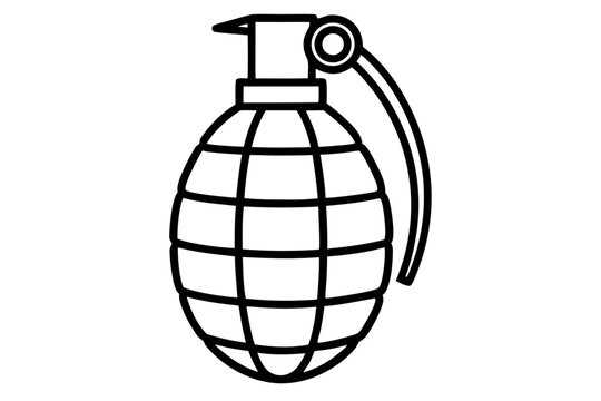 black outline grenade clip art preview