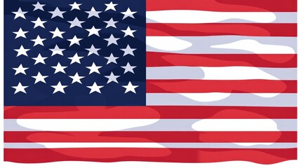 Obraz premium Vibrant artistic representation of the american flag: stars and stripes in bold colors