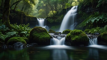 Obraz premium Serene Waterfall