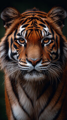 Fototapeta premium tiger, katze, tier, wild lebende tiere, wild, felino, tierpark, natur, säugetier, raubtier, band, big, fleischfresser, fell, sibirische katze, kopf, gestreift, dangerous, tier, safari, bengal, wild ca