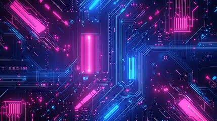 Fototapeta premium Colorful neon lights in a seamless purple pattern design background.