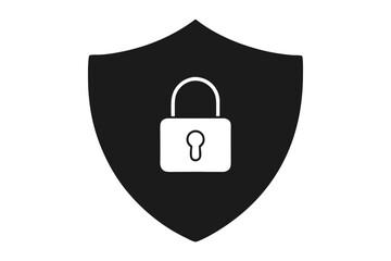 Shield with Padlock Icon Symbol of Security and Protection