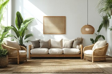 botanical decor, a monstera deliciosa adds elegance to a scandi-designed room with its lush green leaves and neutral decor