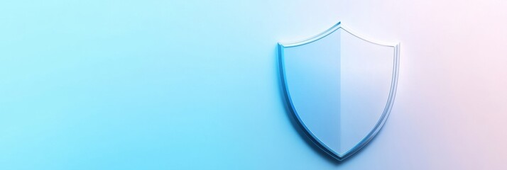 Featuring a shield icon on a blue-to-white gradient, this visual represents essential cybersecurity services for protecting online assets. Generative AI