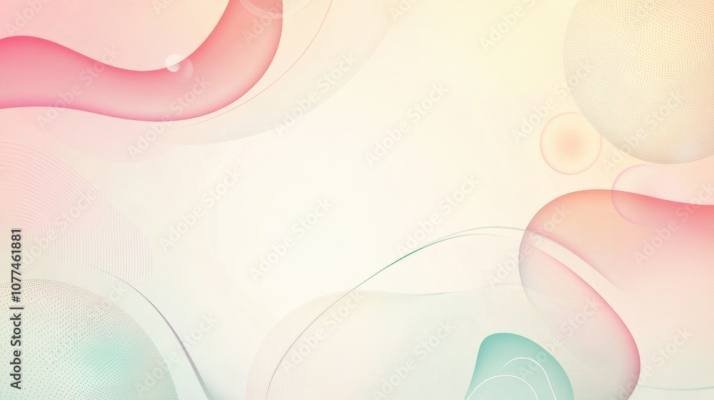 Poster softly blended colors and flowing forms converge to create a harmonious abstract composition that ev