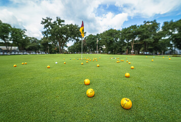 golf course with ball