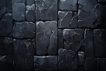 Fototapeta premium Obsidian walls, black and dark gray, 