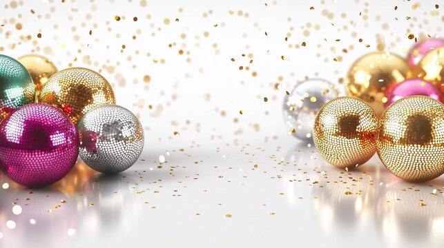 Colorful disco spheres - Powered by Adobe