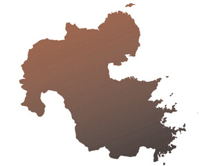 大分県　地図　赤色　グラデーション　イラスト