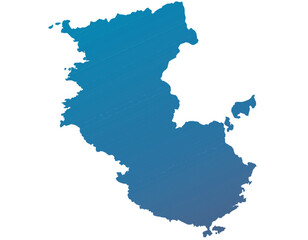 和歌山県　地図　青色　グラデーション　イラスト