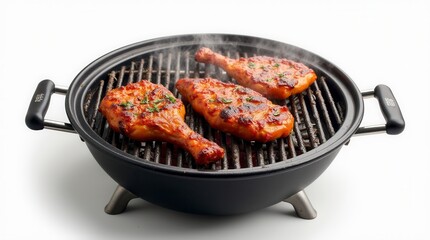 Barbecue Grill Isolated on White Background Outdoor Cooking Equipment