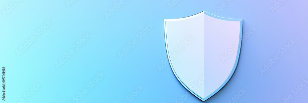 Aufkleber the design features a minimalist shield icon set against a calming gradient background, symbolizing 