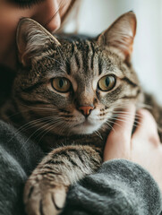 Miłośnik zwierząt - kobieta z kotem