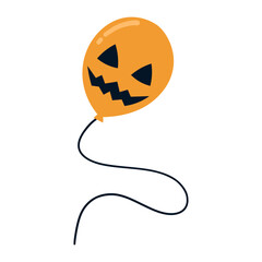 Halloween Pumpkin Balloon Illustration