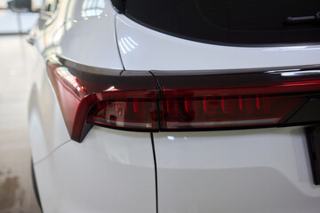 Closeup of a cars automotive tail brake light