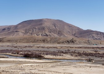 Hills of the Qomolangma National Nature Preserve (Chomolungma Nature Reserve) in Tibet, China