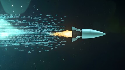 Naklejka premium Abstract rocket background, IT