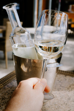 Sharing a bottle of wine