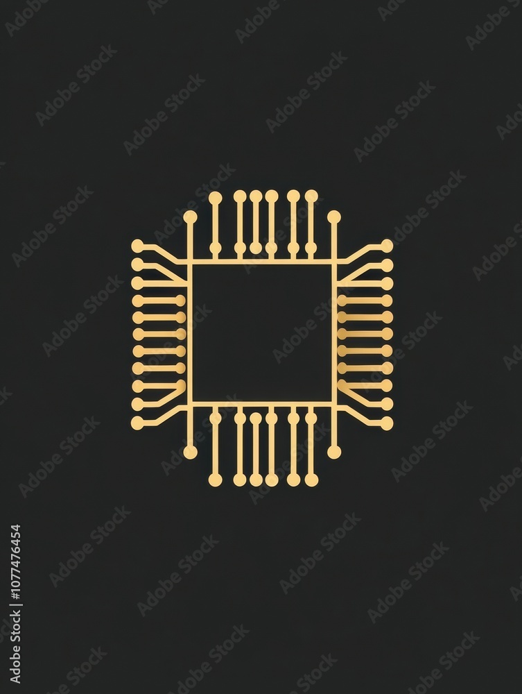 Aufkleber this design showcases a microchip icon with intricate digital traces, perfect for themes focused on 