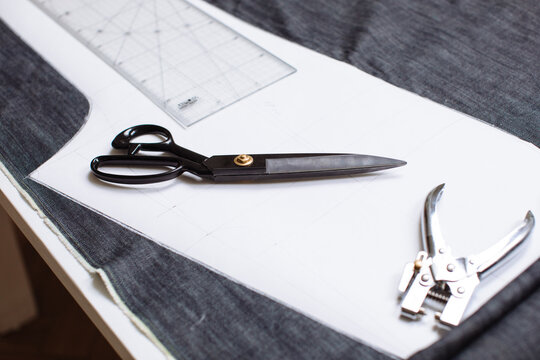 Scissors ruler and hole punch