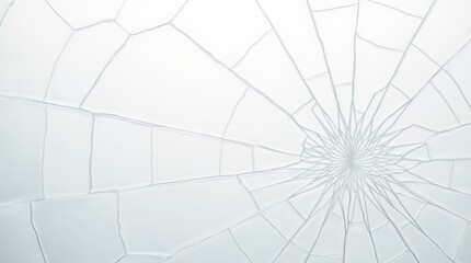 Fototapeta premium Cracked Glass Texture Background Isolated on White Broken Glass Effect