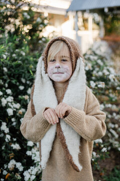 Little girl in a bunny costume