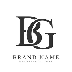 BG trendy logotype template. Initial letter b and g classic font style. Creative logo for company name or identity.