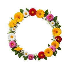 Obraz premium Flowers border circle png transparent background