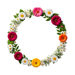 Obraz premium Flowers border circle png transparent background