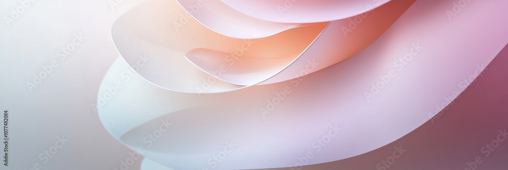 Aufkleber soft pastel shapes blend seamlessly to create an ethereal and calming composition, perfect for minim