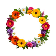 Obraz premium Flowers border circle png transparent background
