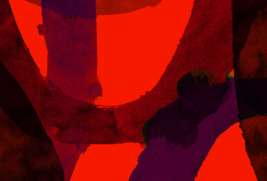 Tightly cropped composition with curved watercolor shapes 