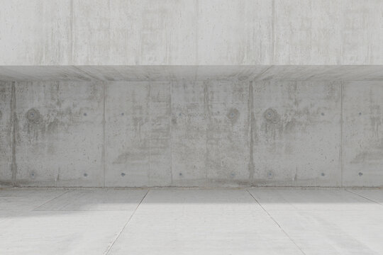 Concrete wall and floor background with sunlight, 3d render