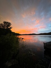 sunset over the lake