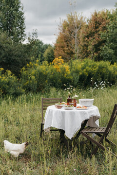 Lunch in a field