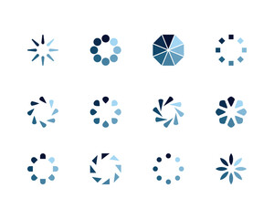 Collection Loading bar status icon. Vector illustration. Set of vector loaded icons. Download progress. Donload or Upload.