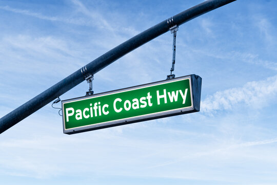 The famed Pacific Coast Highway Signage in Malibu California 
