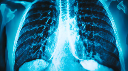 A medical team analyzing pre-surgical CT scans of a lung resection candidate highlighting affected areas with specialized software.