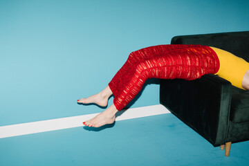 Creative Fashion Concept With Bold Colors and Unique Posing