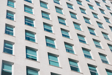 Symmetrical pattern of windows on a building in New York City