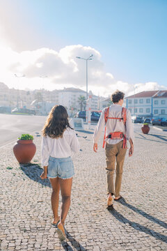 Family walking near Ermida de S&atilde;o Sebasti&atilde;o in Ericeira