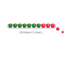 Christmas loading. Web progress bar in ball toy style. Greeting card, web banner, landing page, brochure or poster template. Vector illustration for t-shirt design.