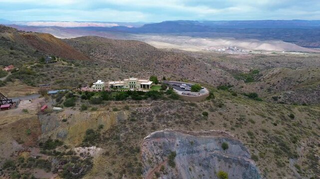Aerial Views of Historic Town Jerome, Arizona, America, USA.