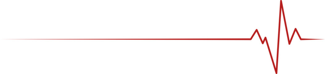 Red Pulse Line Heartbeat Appears Sharp Edges Stylized for Text Writing and Animation Clip Art | Vector Illustration