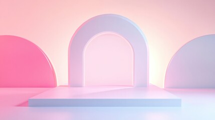 Soft hues and geometric forms interact harmoniously, establishing a calming environment ideal for inspiration and creativity. Generative AI