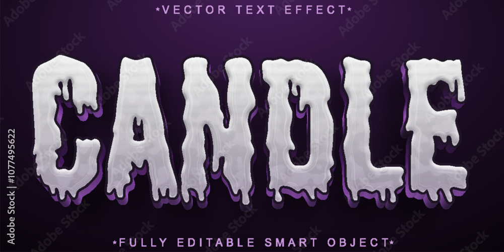 Poster purple candle vector fully editable smart object text effect