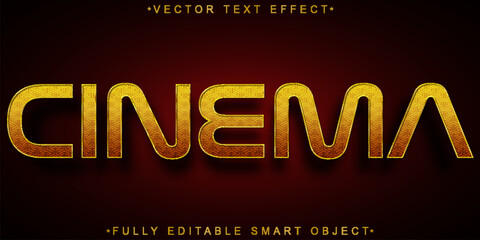 Gold Cinema Vector Fully Editable Smart Object Text Effect