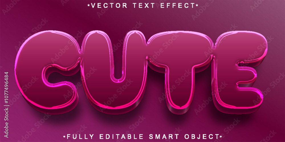 Poster sweet colorful cute vector fully editable smart object text effect
